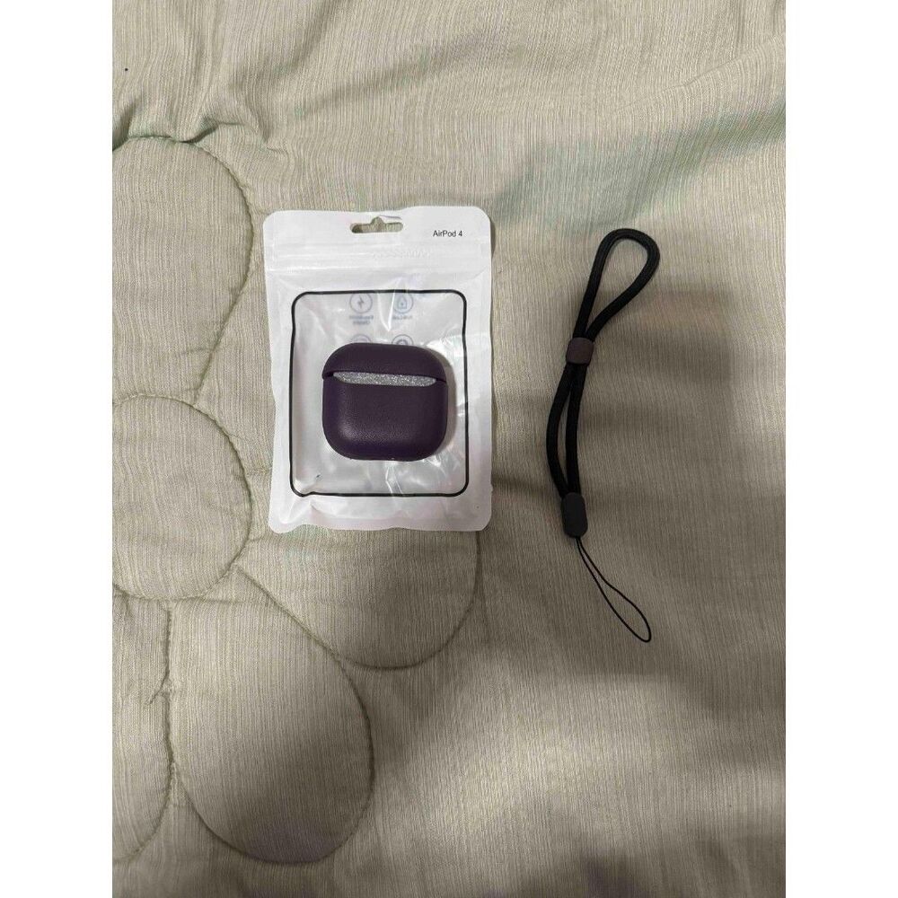 AirPods 4 Purple Leather Case